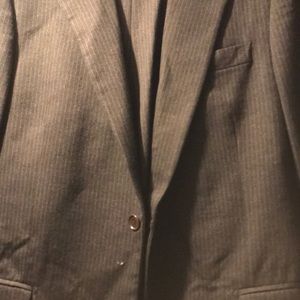 Charcoal gray wool suit.